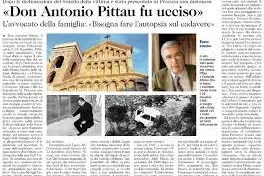 Un articolo dell'Unione Sarda sul mistero di don Antonio Pittau