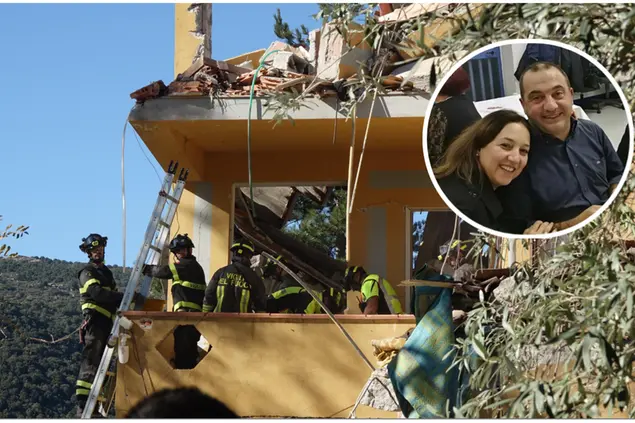 La casa distrutta a Tiana e le due vittime (L'Unione Sarda)