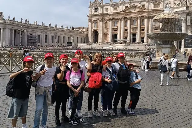 I bambini con le catechiste a Roma (foto concessa)