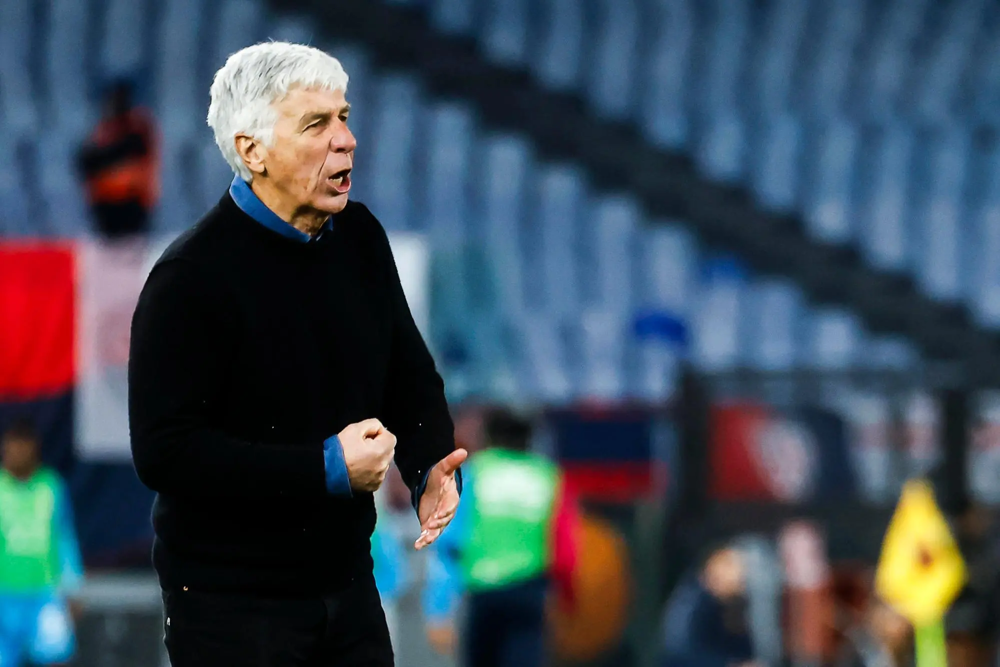 Gian Piero Gasperini in Roma-Cagliari (foto Ansa)
