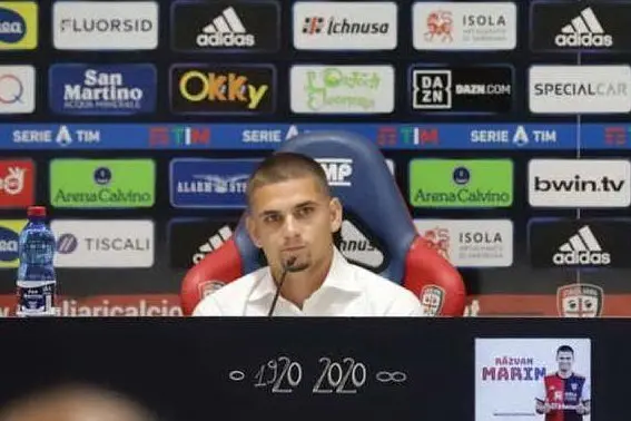 Marin in conferenza stampa (Cagliari Calcio)