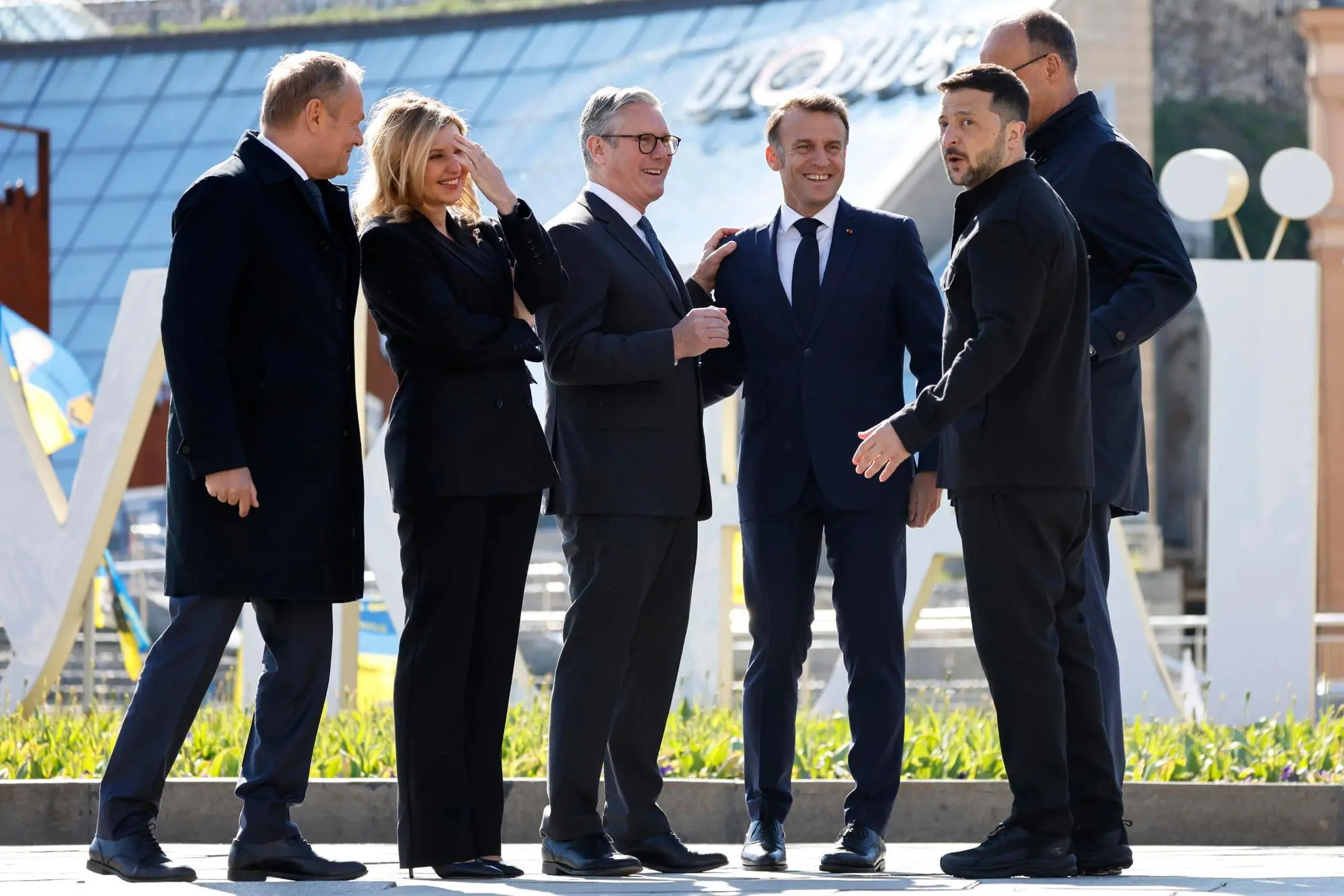 La visita dei leader a Kiev (Ansa-Epa)