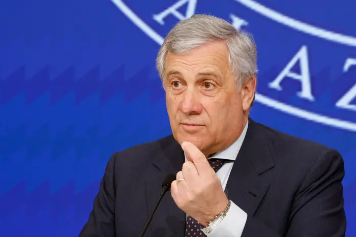 Italian Foreign Minister and Deputy Prime Minister Antonio Tajani, during a press conference at the end of a cabinet meeting at Chigi Palace, Rome 15 June 2023. ANSA/FABIO FRUSTACI.