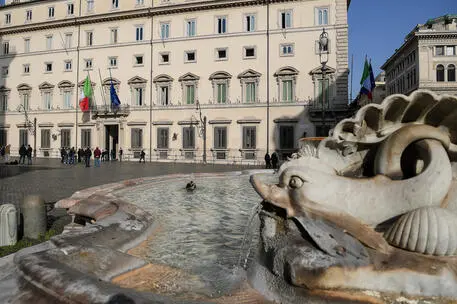 Palazzo Chigi durante il Consiglio dei ministri, Roma, 22 febbraio 2021. ANSA/ALESSANDRO DI MEO