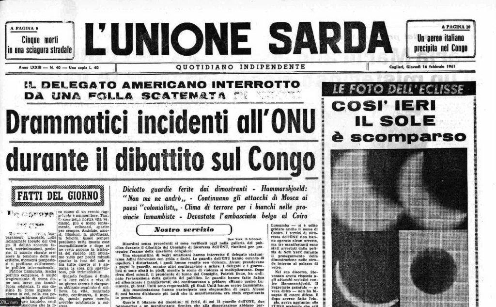 #AccaddeOggi: il 15 febbraio 1961 l'eclisse totale di Sole nel racconto de L'Unione Sarda