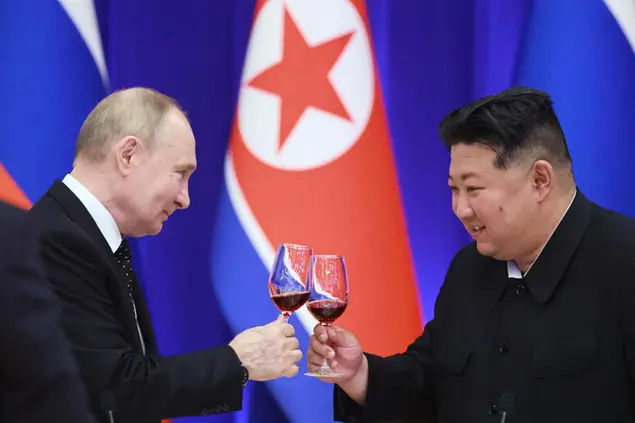 弗拉基米尔·普京和金正恩（安莎社）