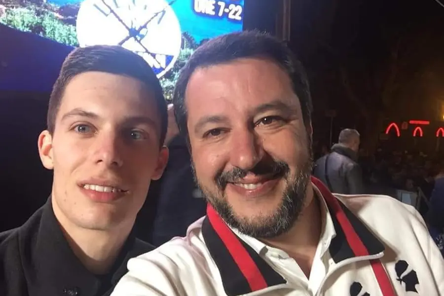 Giovanni Miscali con Matteo Salvini (foto da facebook)