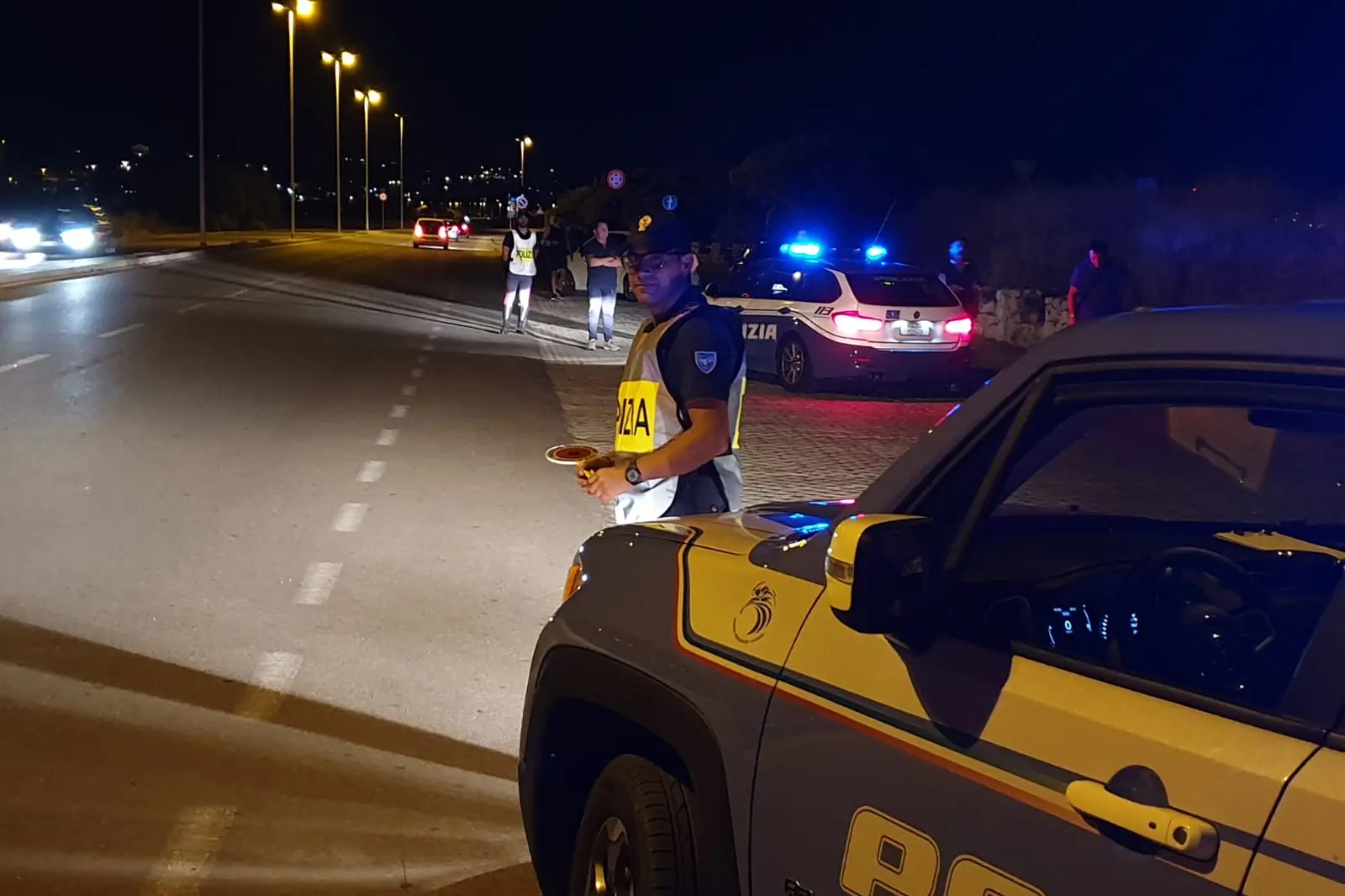 Controlli della Polizia al Poetto