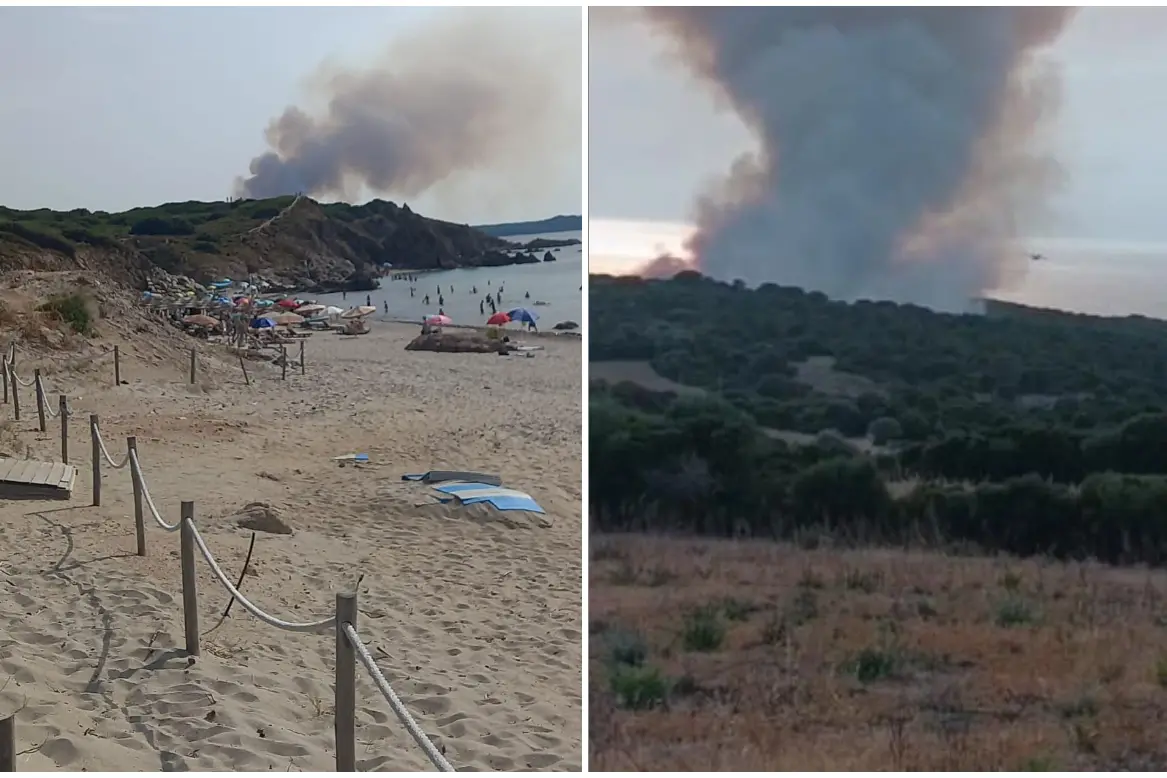 Incendio ad Aglientu (Foto Andrea Busia)