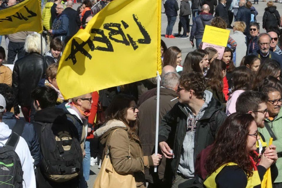 La manifestazione di Libera a Padova (Ansa)
