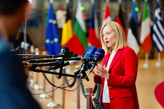 La premier Giorgia Meloni a Bruxelles in occasione del vertice Ue (Ansa - Ufficio stampa Palazzo Chigi)