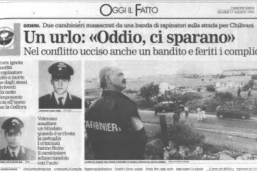 La notizia della strage su L'Unione Sarda del 17 agosto 1995