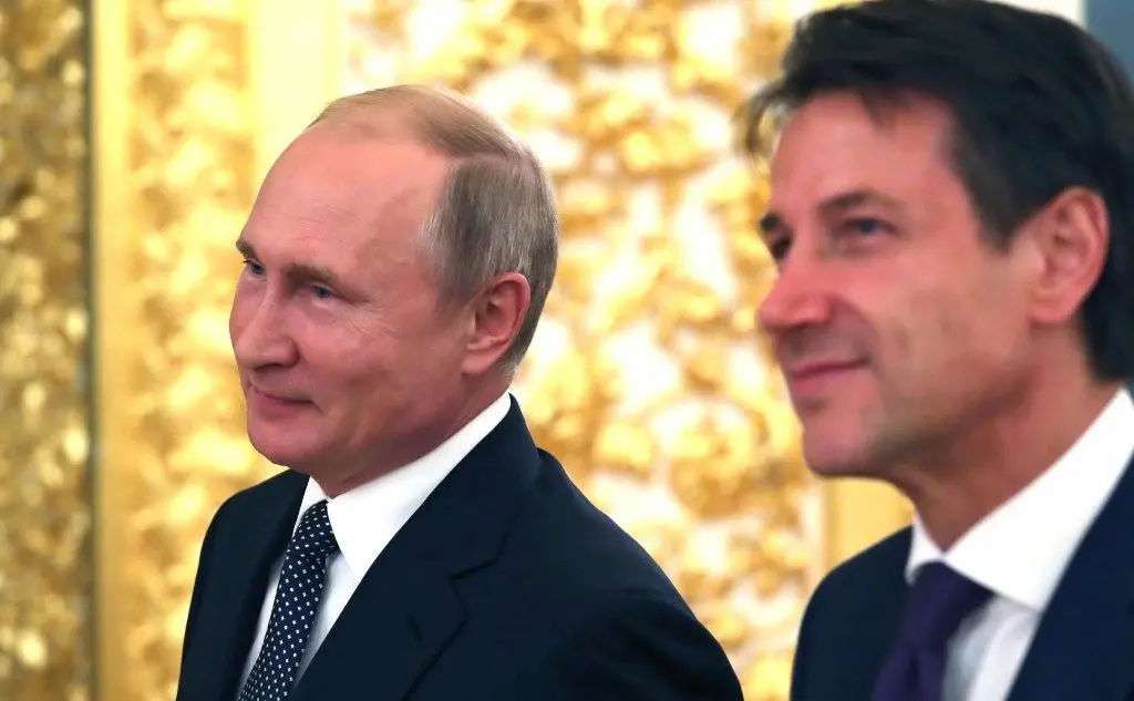Giuseppe Conte e Vladimir Putin (Ansa)