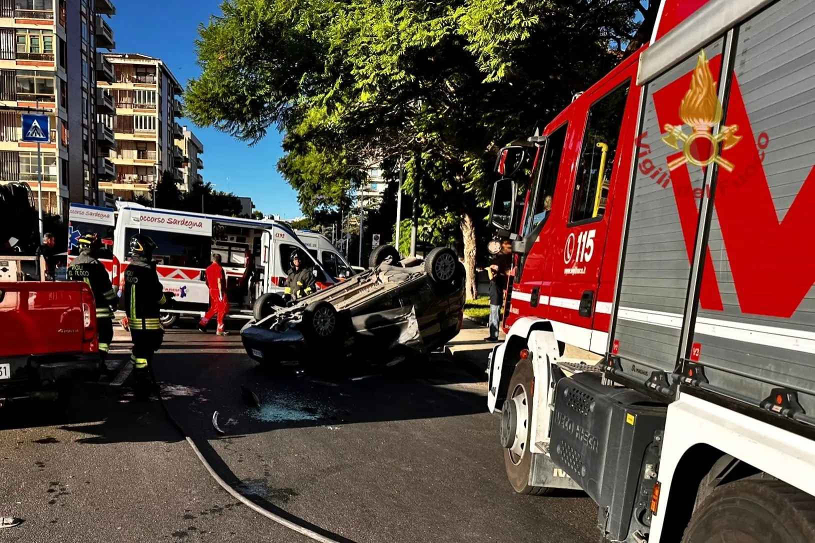Incidente in via dell'Abbazia a Cagliari