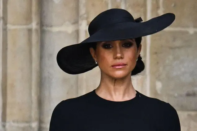 Meghan, duchessa di Sussex, al funerale di Elisabetta II (Ansa-Epa)