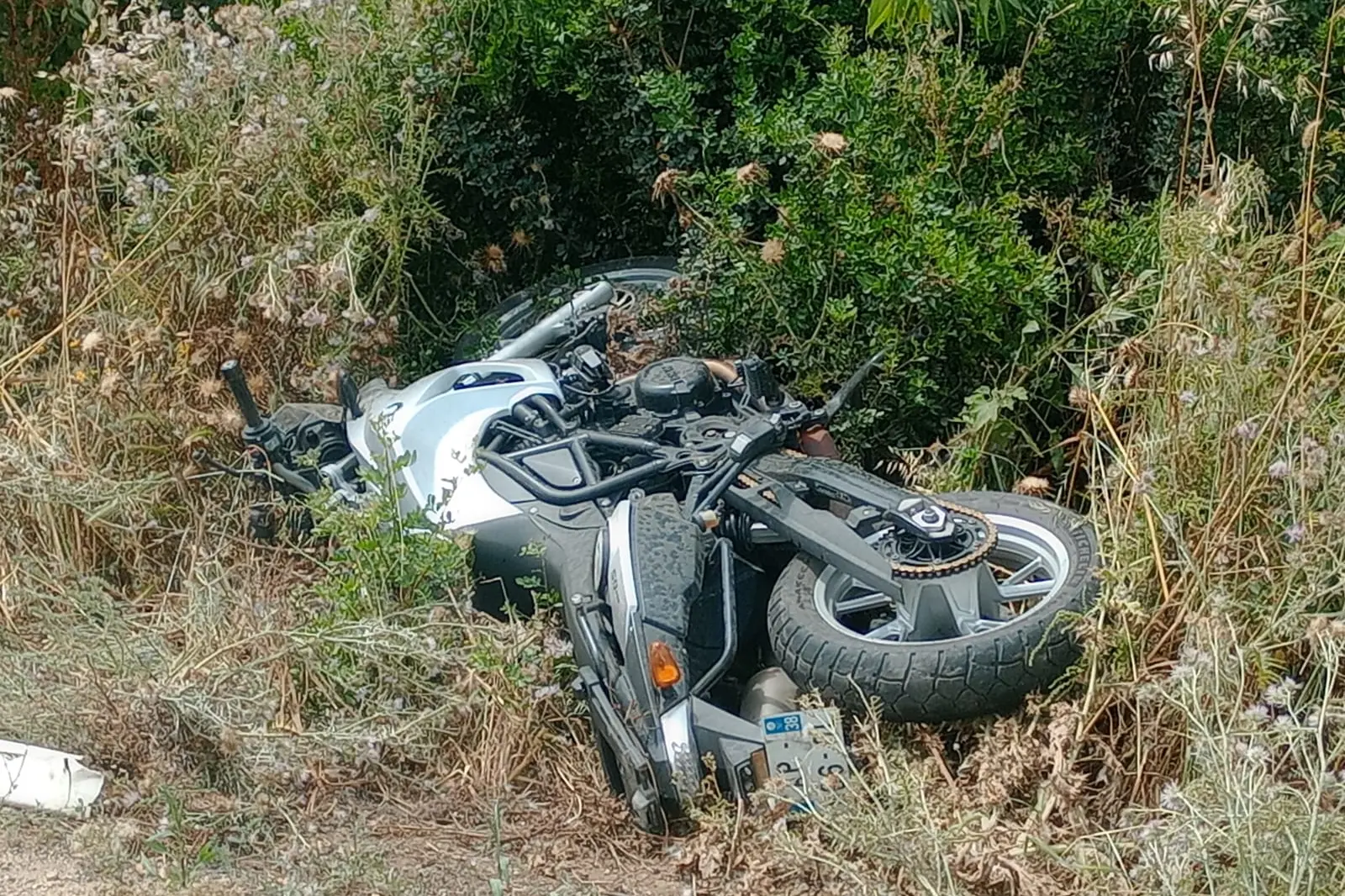 La moto coinvolta nell'incidente (Le foto sono di Fabio Murru)