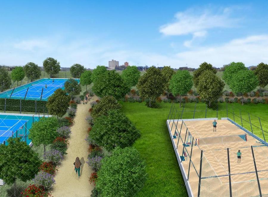 Un parco urbano attorno alla palestra
