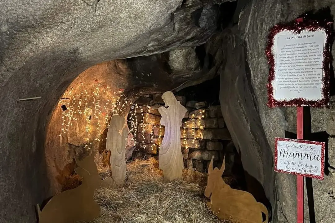 La grotta di "Conca Fraicata" adibita alla Natività (foto L'Unione Sarda - Tellini)