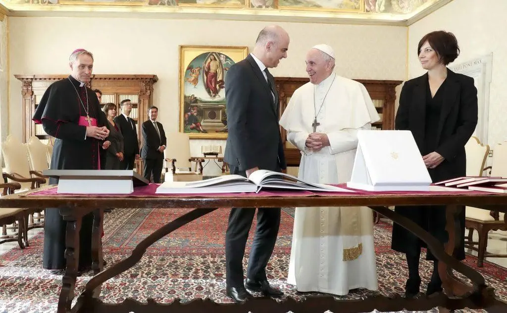 Il presidente della Confederazione, Alain Berset, è stato ricevuto stamane in udienza privata da papa Francesco