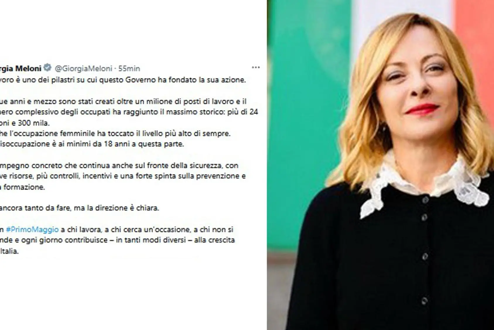 Il post di Giorgia Meloni