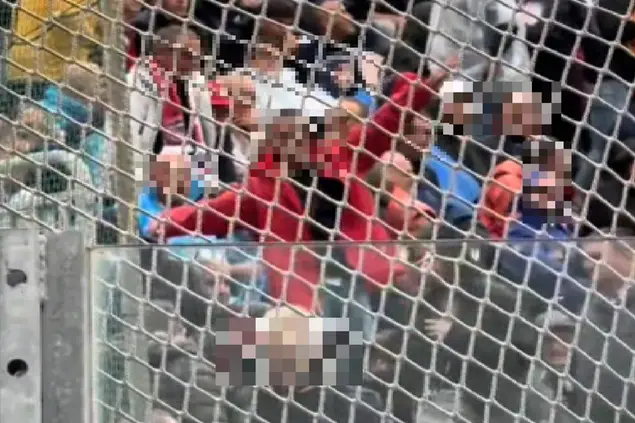 La simulazione dell'aereo in Curva Sud