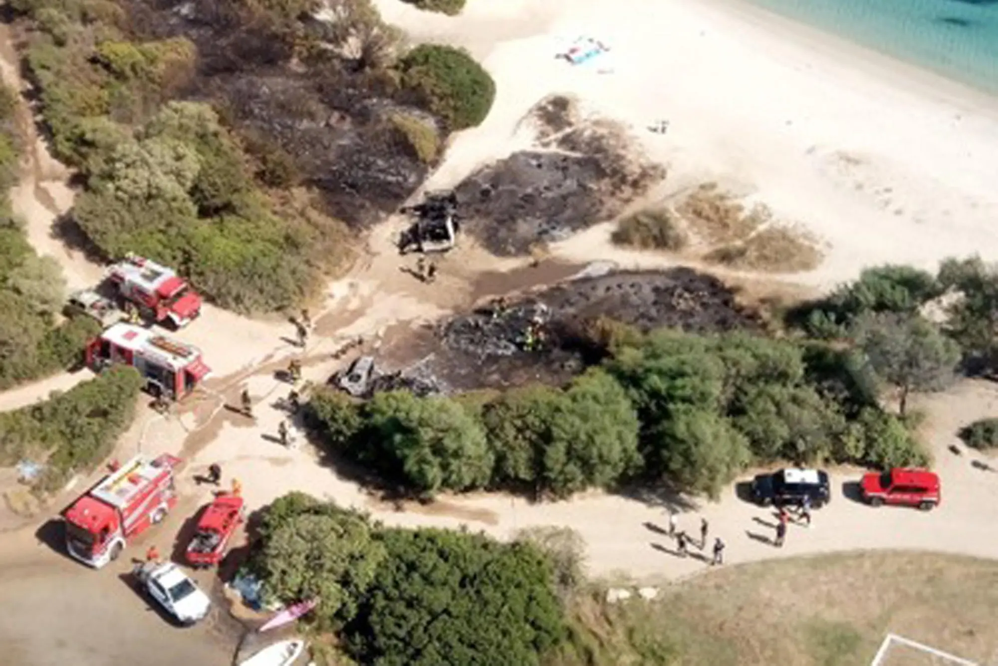 La spiaggia di Bados dopo l'esplosione (Archivio)