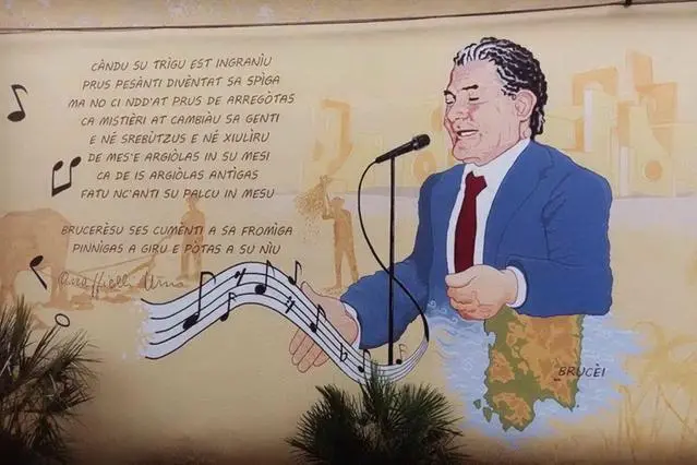 Das Wandgemälde in Burcei (Foto Serreli)