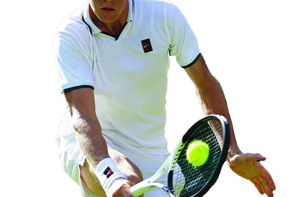 epa13083460 Jannik Sinner of Italy in action during his Men's Singles third round match against Jenson Brooksby of the USA at the Wimbledon Championships in London, Britain, 03 July 2026. EPA/NEIL HALL