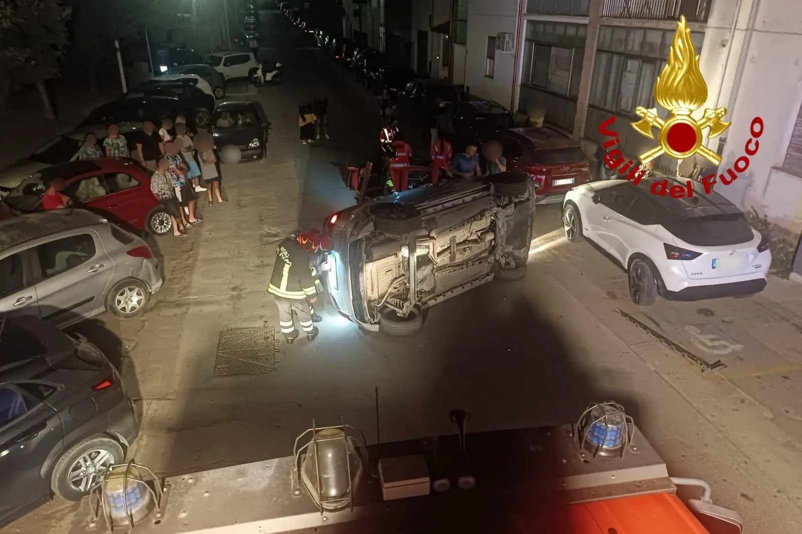 L'incidente in via Fermi (Vigili del fuoco)