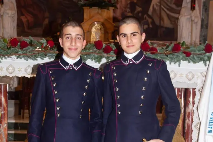 I due allievi della scuola militare “Teulié” di Milano, Mirko Scannella (a sinistra) e Renato Claudio Bruno (a destra)