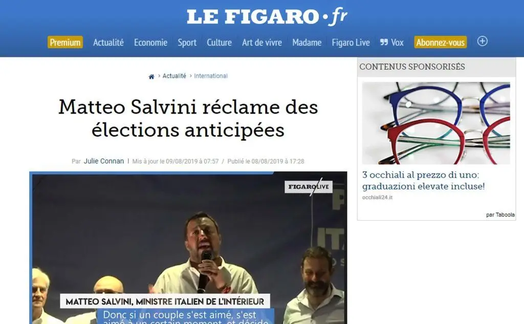 Anche Le Figaro segue il titolo di Libération