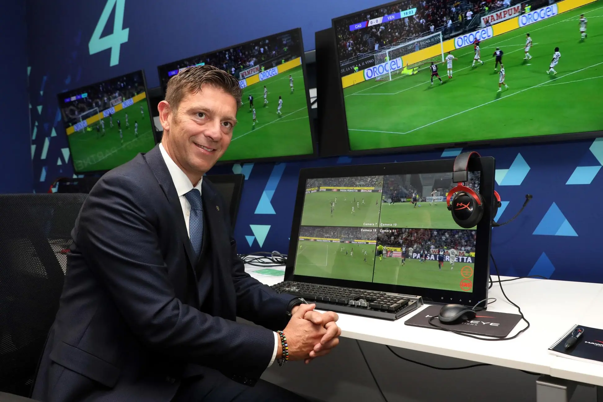 Il designatore degli arbitri Gianluca Rocchi (Ansa)