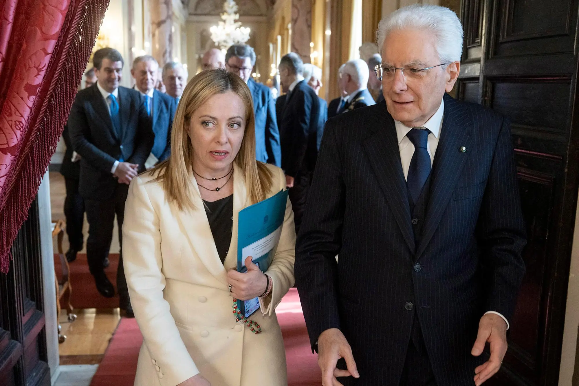 Il Presidente della Repubblica Sergio Mattarella con Premier Giorgia Meloni (Ansa)