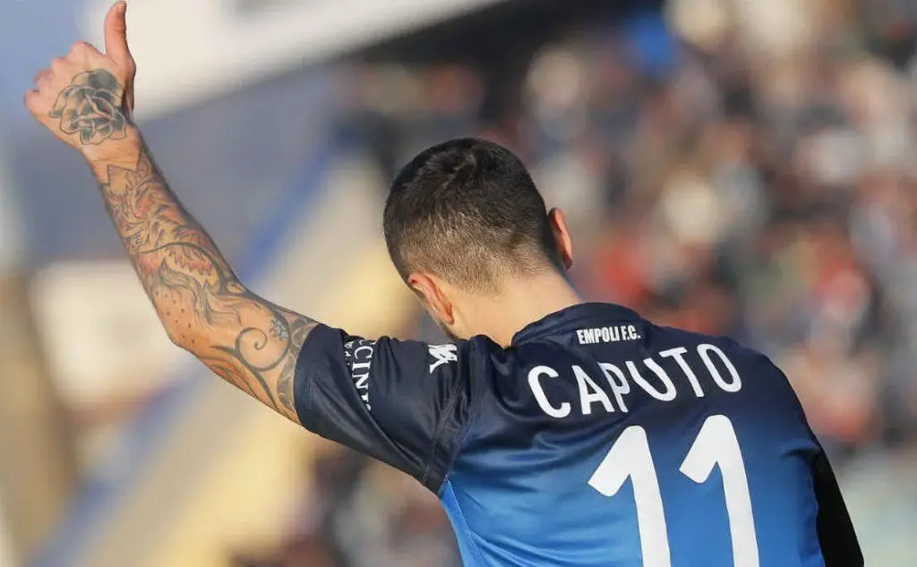 Francesco Caputo contro l'Inter (Ansa)