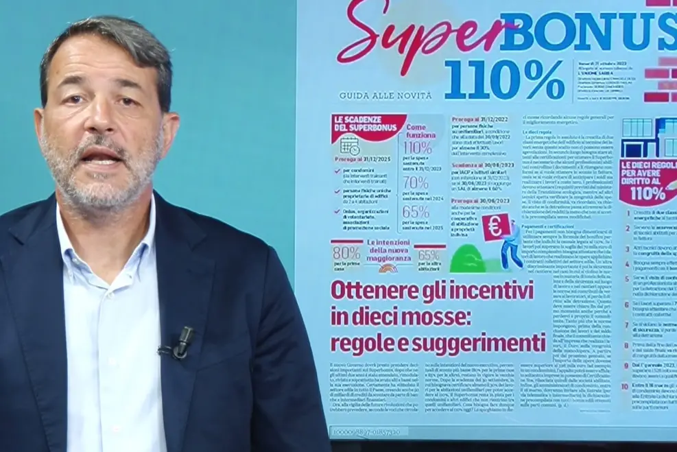 Giuseppe Deiana illustra le novità dle nuovo inserto sul Superbonus (L'Unione Sarda)