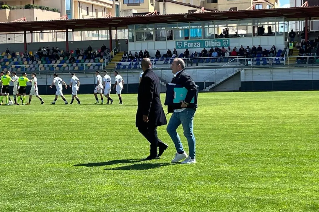 Gianni Casula al "Nespoli" in occasione di una partita dell'Olbia (foto Ilenia Giagnoni)