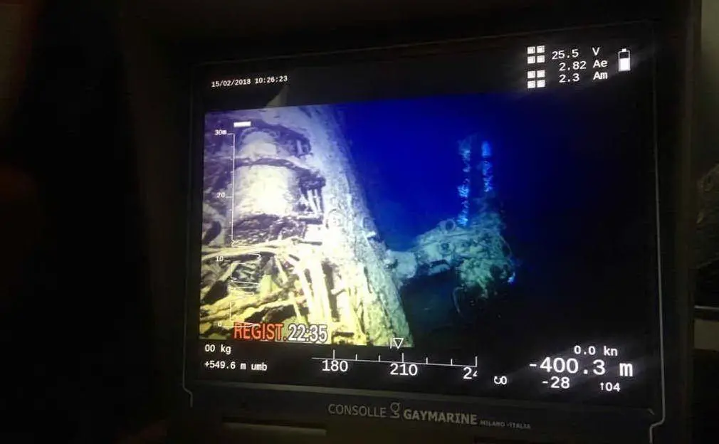 Un'immagine dalle operazioni di identificazione sui fondali marini