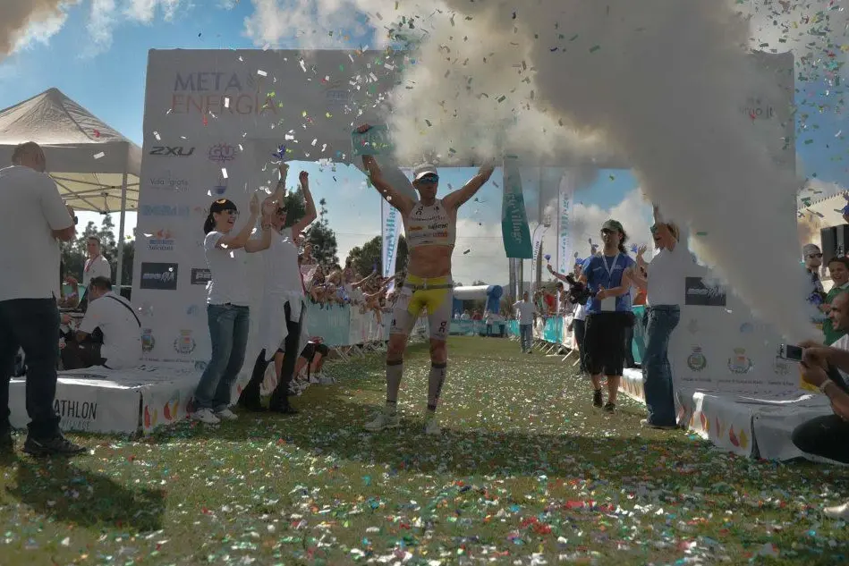 L'arrivo di una gara di triathlon