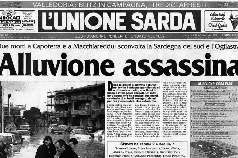 #AccaddeOggi: 13 novembre 1999, due morti a Capoterra e Macchiareddu per le alluvioni