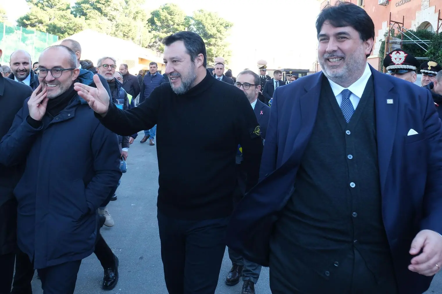 Truzzu, Salvini e Solinas a Cagliari (Archivio-Ungari)