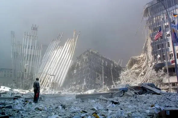 New York - Ground Zero, dopo il crollo delle Torri Gemelle (Ansa)