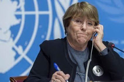 Il commissario Michelle Bachelet (Ansa)