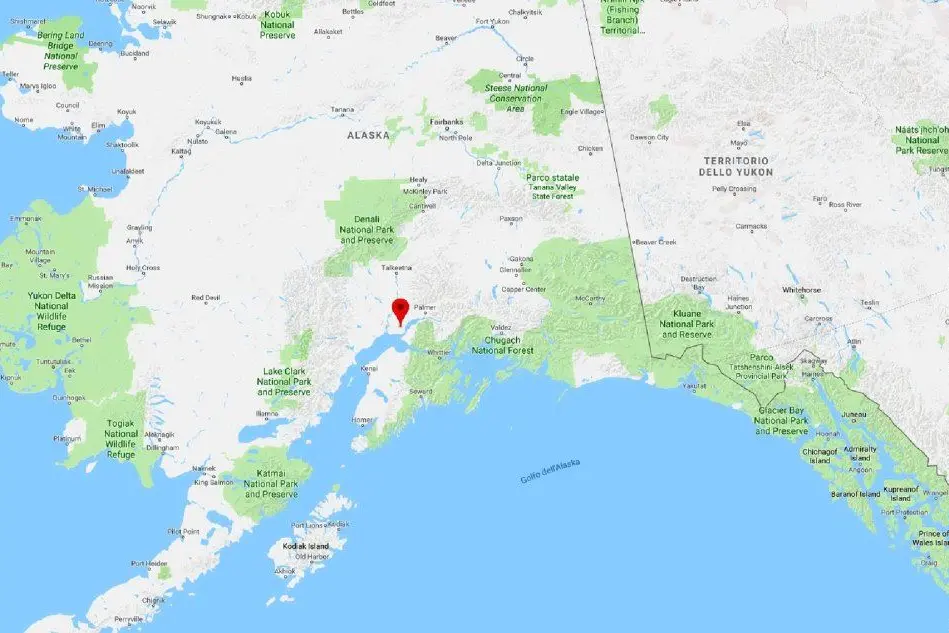 Cartina geografica dell'Alaska (Ansa)