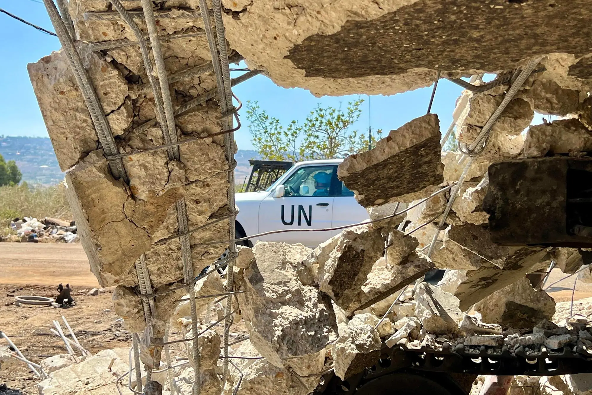 Un veicolo della missione di pace Onu Unifil, immagine simbolo (foto EPA/STRINGER)