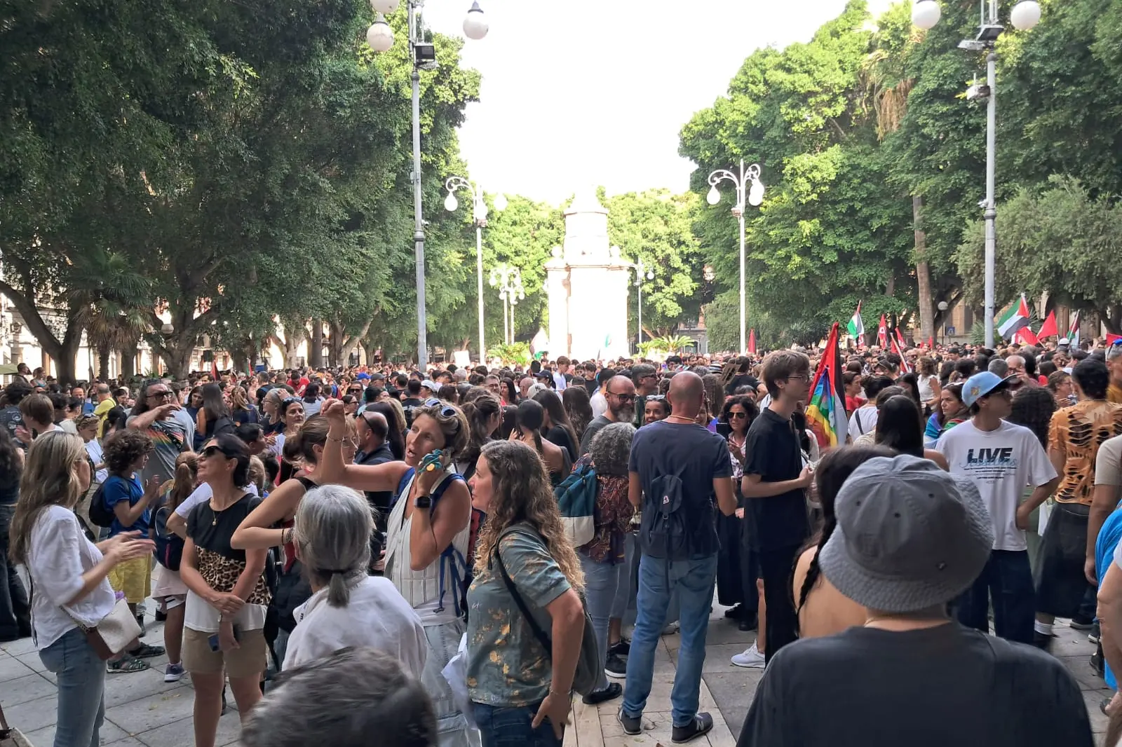 I manifestanti a Cagliari (foto Carta)