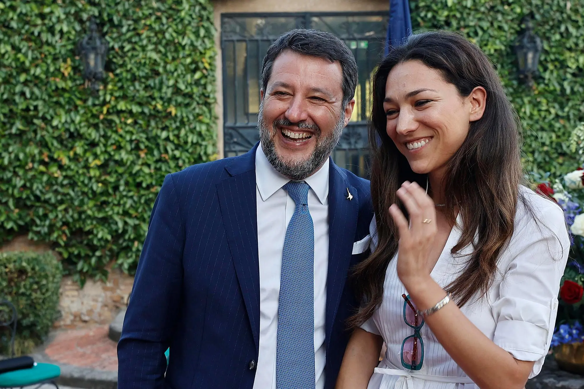 Matteo Salvini e Francesca Verdini (Ansa)