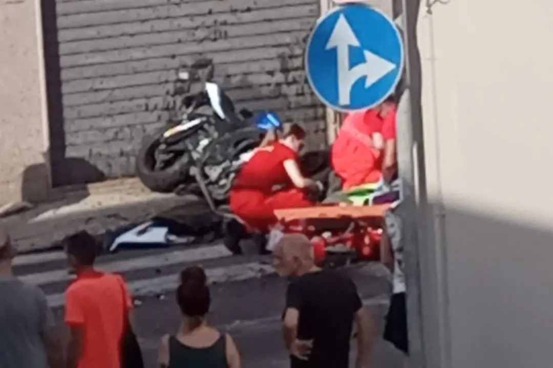 La moto coinvolta nell'incidente