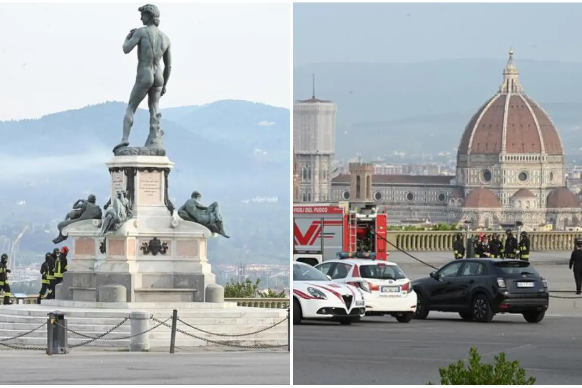 Firenze, trovata una bombola del gas sotto la copia del David