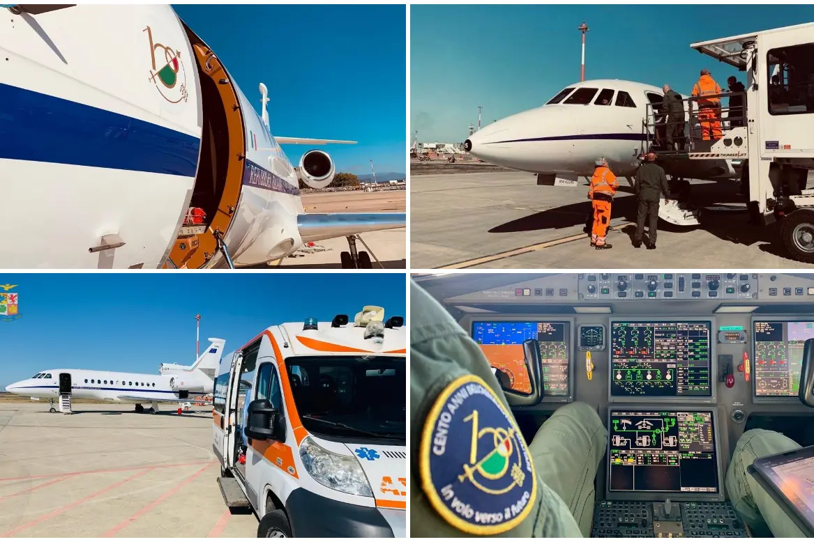 Volo salvavita da Cagliari a Venezia (foto Aeronautica militare)