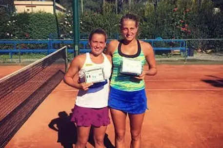 Premiazione per Ylena In-Albon e Giorgia Marchetti, vincitrici del doppio femminile